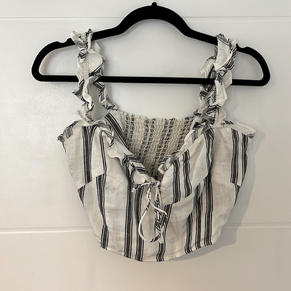 Reformation Linen Crop-Corset Top